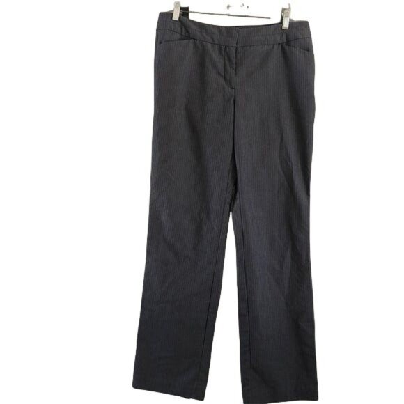 Worthington Womens Modern Fit Gray Pinstripe Dress Pants Size 8 - Picture 1 of 7